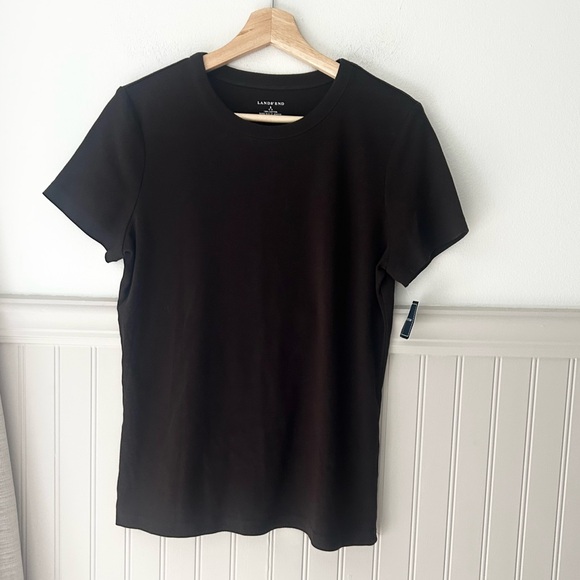 Lands' End Tops - NEW Lands' End Chocolate Brown Plain Crew Neck Cotton T-Shirt
